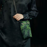 Buddha Stones Small Maple Leaf Persimmon Metal Chain Crossbody Bag Shoulder Bag Cellphone Bag Handbags BS 9