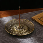 Buddha Stones Lotus Dragon Phoenix Eight Auspicious Symbols Zinc Alloy Incense Stick Holder Healing Incense Burner Decoration Incense Burner BS 1
