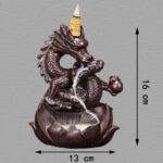 Buddha Stones Dragon Lotus Pattern Strength Protection Ceramic Incense Burner Decoration Incense Burner BS 7