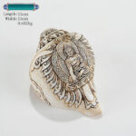 Buddha Stones Tibetan Handmade Engraved Shankha Buddha Avalokitesvara Conch Shell Wealth Decoration Decorations BS Sakyamuni 15*10cm