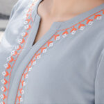 Buddha Stones 2Pcs V-neck Embroidery Yoga Clothing Zen Meditation Cotton Linen Top Pants Women's Set Clothes BS 9