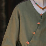 Buddha Stones Solid Color Ramie Linen Loose Blouse Long Sleeve Shirt Chinese Hanfu Top Long Sleeve Shirt BS 15
