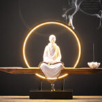 Buddha Stones Buddha Avalokitesvara Ceramic Lotus Relaxation Incense Burner Decoration Decorations Incense Burner BS Master Hongyi