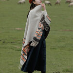 Buddha Stones Tibetan Shawl Colorful Geometry Winter Cozy Travel Scarf Wrap Tibetan Shawl BS 5