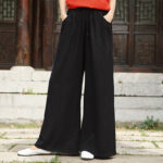 Buddha Stones Plain Wide Leg Pants Dance Women's Yoga Pants With Pockets Wide Leg Pants BS 24