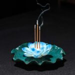 Buddha Stones Tibetan Lotus Blessing Incense Burner Decoration Decoration BS 2