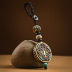 Buddha Stones Tibetan Om Mani Padme Hum Bodhi Seed Peace Key Chain Key Chain BS Wisdom Eye