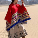 Buddha Stones Tibetan Shawl Colorful Geometry Winter Cozy Travel Scarf Wrap Tibetan Shawl BS 21
