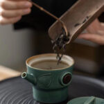 Buddha Stones Sanxingdui Ceramic Teacup Kung Fu Tea Cup With Bag Cup BS 13
