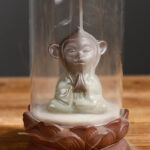 Buddha Stones Meditation Wukong Monkey King Purple Clay Windshield Lotus Backflow Smoke Fountain Incense Burner Decoration Incense Burner BS 7