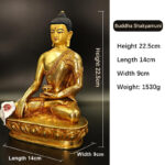 Buddha Stones Buddha Shakyamuni Medicine Buddha Compassion Copper Gold Plated Statue Decoration Decorations BS Buddha Shakyamuni