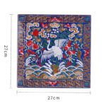 Buddha Stones Crane Phoenix Dragon Kirin Embroidered Cup Mat Pad Tea Cup Coaster Square Kung Fu Tea Mat Tea Mat BS 6