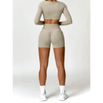 Buddha Stones Gym Sports Yoga Backless Bra Crop Tank Top Shorts 2-Piece Outfit BS 49