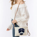 Buddha Stones Evil Eye Leaf Hamsa Canvas Crossbody Bag Shoulder Bag Handbag Crossbody Bag BS 11
