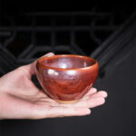 Buddha Stones Handmade Chinese Jianzhan Lotus Design Ceramic Teacup Kung Fu Tea Cup Jian Zhan Tea Cup BS 12