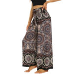 Buddha Stones Boho Mandala Print Lace-up Wide Leg Pants Women's Yoga Pants Women's Wide Leg Pants BS 2
