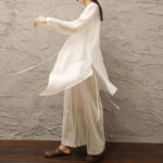 Buddha Stones Simple White Beige Pattern Meditation Spiritual Zen Practice Yoga Clothing Women's Clothes Clothes BS 12