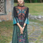 Buddha Stones Vintage Style Embroidery Flower Tang Suit Design Sleeveless Vest Waistcoat BS 10