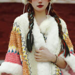 Buddha Stones Tibetan Multicolored Striped Shawl Winter Cozy Travel Scarf Wrap Tibetan Shawl BS 17