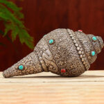 Buddha Stones Tibetan Handmade Natural Shankha Engraved Eight Auspicious Symbols Conch Shell Lucky Home Decoration Decorations BS 4