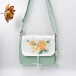 Buddha Stones Embroidered Camellia Epiphyllum Gardenia Sakura Flowers Crossbody Bag Shoulder Bag Cellphone Bag Crossbody Bag BS 38