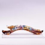 Buddha Stones Handmade Liuli Crystal Ruyi Elephant Art Piece Home Decoration With Crystal Base Decorations BS main