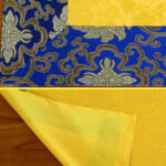 Buddha Stones Brocade Prayer Altar Flower Vajra Dragon Pattern Auspicious Symbols Table Runner Prayer Altar BS 12