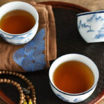 Buddha Stones Koi Fish Lotus Flower Leaf Mountains Tree Ceramic Teacup Kung Fu Tea Cup 130ml Cup BS 16