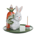 Year of the Rabbit Carrot Mushrooms Rabbit Ceramic Bunny Blessing Incense Burner (Extra 30% Off | USE CODE: FS30) Incense Burner BS 8