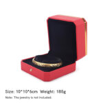 Buddha Stones Jewelry Storage Box PU Leather Gift Box - Red - Bracelet Box (10*10*6cm) - image 21