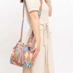 Buddha Stones Colorful Geometry Flowers Print Canvas Bucket Crossbody Bag Shoulder Bag Crossbody Bag BS 5