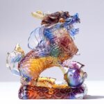 Buddha Stones Feng Shui Kirin Handmade Liuli Crystal Art Piece Fortune Home Office Decoration Decorations BS 1