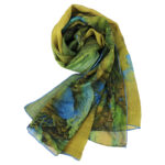 Buddha Stones A Panorama of Rivers and Mountains 100% Mulberry Silk Scarf Premium Grade 6A Silk Shawl Silk Scarf BS 1