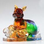 Buddha Stones Year of the Dragon Handmade 12 Chinese Zodiac Liuli Crystal Art Piece Protection Home Office Decoration Decorations BS 10