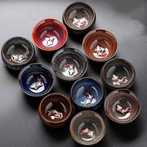Buddha Stones Small Koi Fish Kiln Change Chinese Jianzhan Ceramic Teacup Kung Fu Tea Cup 60ml Jian Zhan Tea Cup BS main