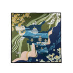 Buddha Stones Jungle Oil Painting Auspicious Clouds 100% Mulberry Silk Scarf Premium Grade 6A Double-sided Silk Neck Scarf Silk Shawl BS 26