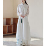 Buddha Stones Bamboo Cheongsam Dress Midi Dress Wide Leg Pants Meditation Spiritual Zen Practice Clothing Women's Meditation Cloth BS 2