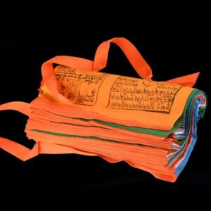 Buddha Stones Tibetan 5 Colors Windhorse Scriptures Auspicious Outdoor Prayer Flag TIBETAN PRAYER FLAGS buddhastoneshop 50m