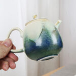 Buddha Stones Green Beige Chinese Gongfu Tea Ceramic Kung Fu Teapot 230ml Teapot BS 4