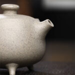 Buddha Stones Yixing Semi-handmade Beige Purple Clay Kung Fu Teapot 200ml Teapot BS 5