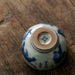 Buddha Stones Jingdezhen Hand Painted Cute Tiger Ceramic Teacup Kung Fu Tea Cup Bowl 140ml Cup BS 9