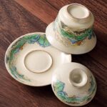 Buddha Stones A Panorama of Rivers and Mountains Flowers Ceramic Gaiwan Sancai Teacup Kung Fu Tea Cup And Saucer With Lid Cup BS 2
