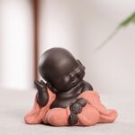 Buddha Stones Always Smiling Laughing Buddha Wealth Luck Purple Clay Maitreya Statue Decoration Decorations BS Happy Laughing Buddha