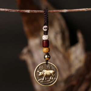 Chinese Zodiac Copper Luck Keychain Decoration Decoration BS Ox