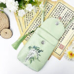 Buddha Stones Small Embroidered Flowers Crossbody Bag Shoulder Bag Double Layer Cellphone Bag Crossbody Bag BS 23