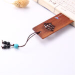 Buddha Stones 4Pcs Four Seasons Plum Orchid Bamboo Chrysanthemum Peking Opera Mask Wood Bookmarks With Gift Box Bookmarks BS 7