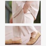 Buddha Stones 2Pcs Shirt Top Pants Meditation Zen Tai Chi Cotton Linen Clothing Women's Set Women's Meditation Cloth BS 12