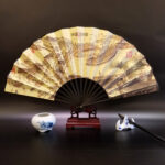 Buddha Stones Great Wall Mountains Trees Crane Bamboo Handheld Silk Bamboo Folding Fan 33.5cm Folding Fan BS Along The River During The Qingming Festival 33.5cm