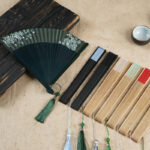 Buddha Stones Simple Cherry Flower Hollow Engraved Handheld Bamboo Folding Fan Folding Fan BS 11