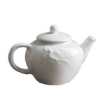 Buddha Stones White Plum Pine Bamboo Engraved Design Ceramic Teapot Teapot BS 10